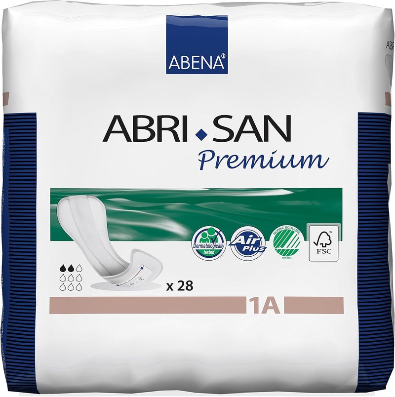 Abena Abri-San Premium Incontinence Pads, Ultra Light Absorbency, Size 1A, 28 Count - Image 2